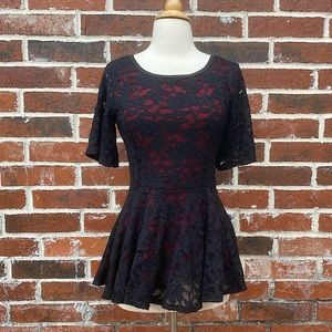 4for $20 LuLaRoe Elegant XXS black lace red top